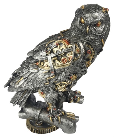 Steam Punk Design Owl Statue Staring